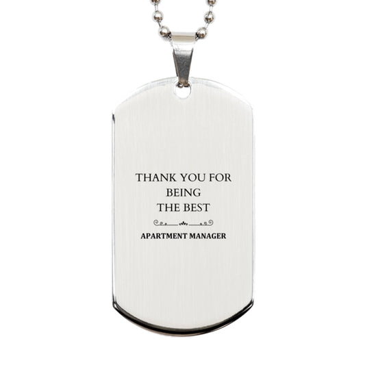 apartment manager engraved silver dog tag thank you for being the best gift for graduation christmas and veterans day