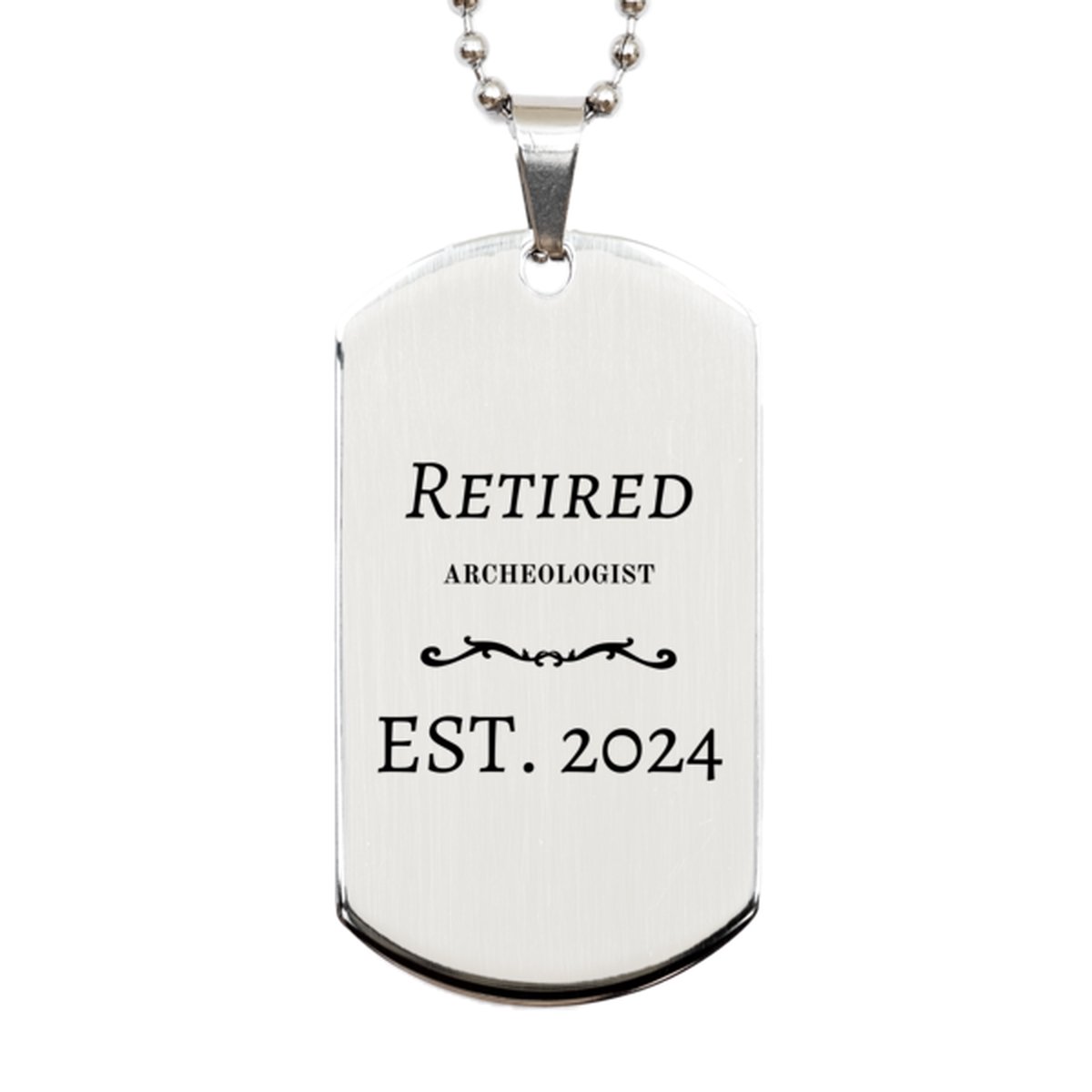 archaeologist retirement gift engraved silver dog tag for veterans day and graduation