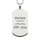 archaeologist retirement gift engraved silver dog tag for veterans day and graduation