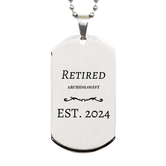 archaeologist retirement gift engraved silver dog tag for veterans day and graduation