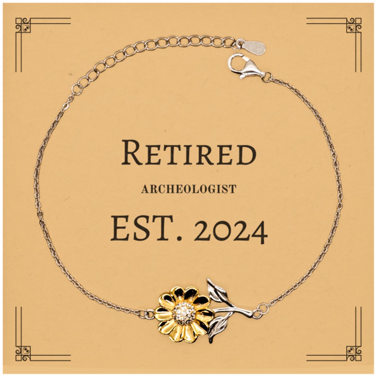 archeologist sunflower bracelet retired est 2024 graduation gift for her