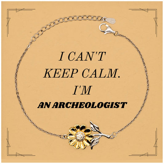 archeologist sunflower bracelet unique engraved gift for her graduation birthday christmas i cant keep calm