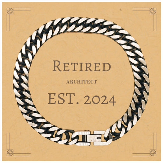 architect cuban link chain bracelet retired est 2024 unique gift for christmas and graduation