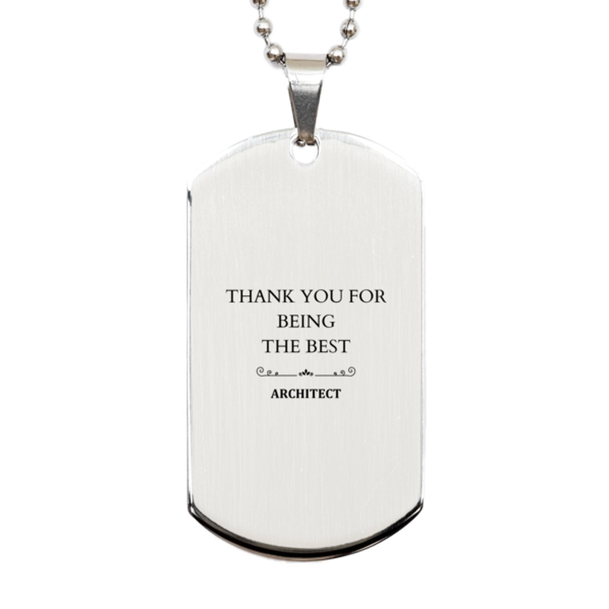 architect engraved silver dog tag thank you for being the best perfect gift for graduation birthday holidays