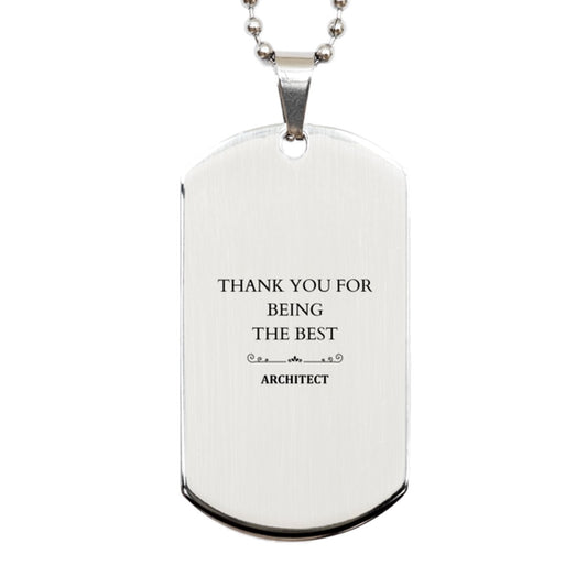 architect engraved silver dog tag thank you for being the best perfect gift for graduation birthday holidays