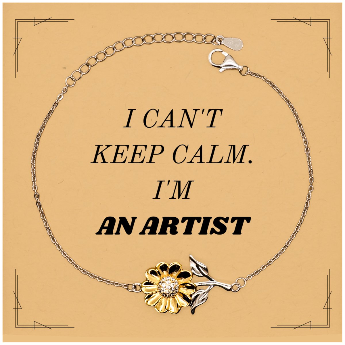 artist sunflower bracelet unique inspirational graduation gift for art lovers and creatives i cant keep calm