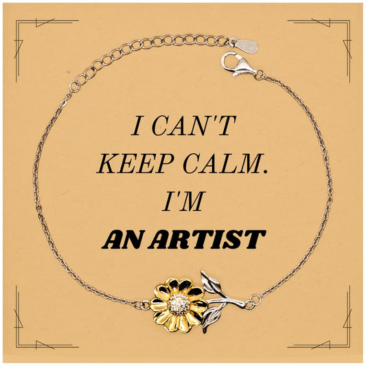 artist sunflower bracelet unique inspirational graduation gift for art lovers and creatives i cant keep calm