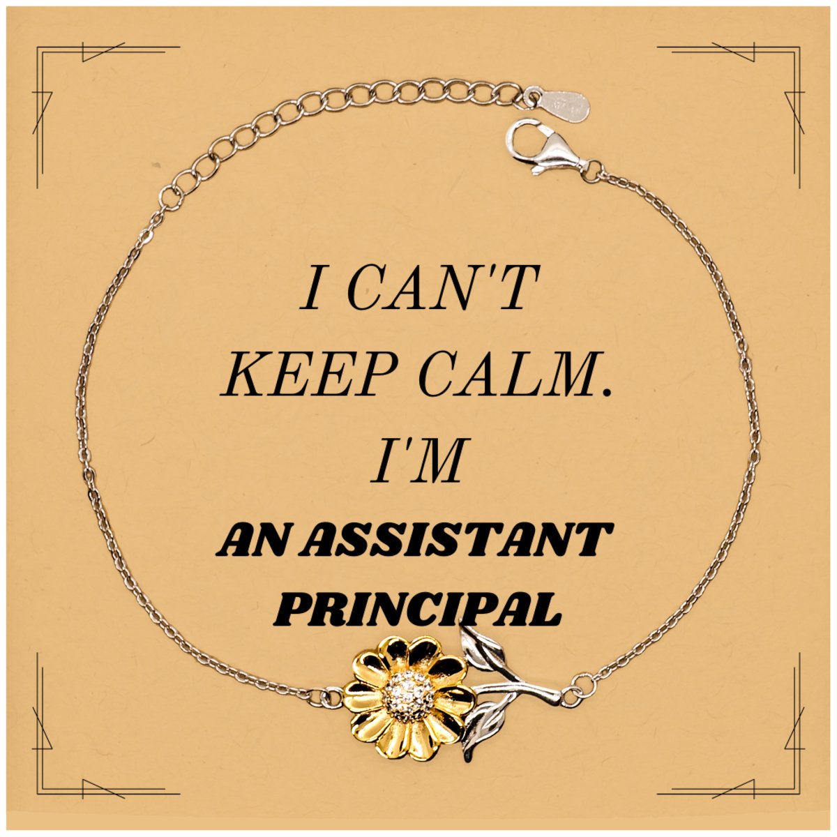 assistant principal sunflower bracelet i cant keep calm inspirational gift for graduation birthday and holidays