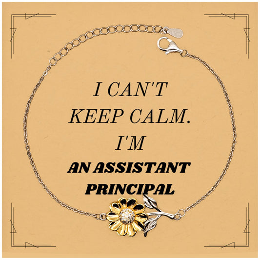 assistant principal sunflower bracelet i cant keep calm inspirational gift for graduation birthday and holidays