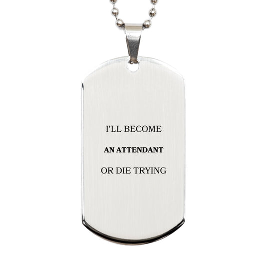 attendant engraved silver dog tag i will succeed or perish inspirational gift for graduation birthday veterans day and more