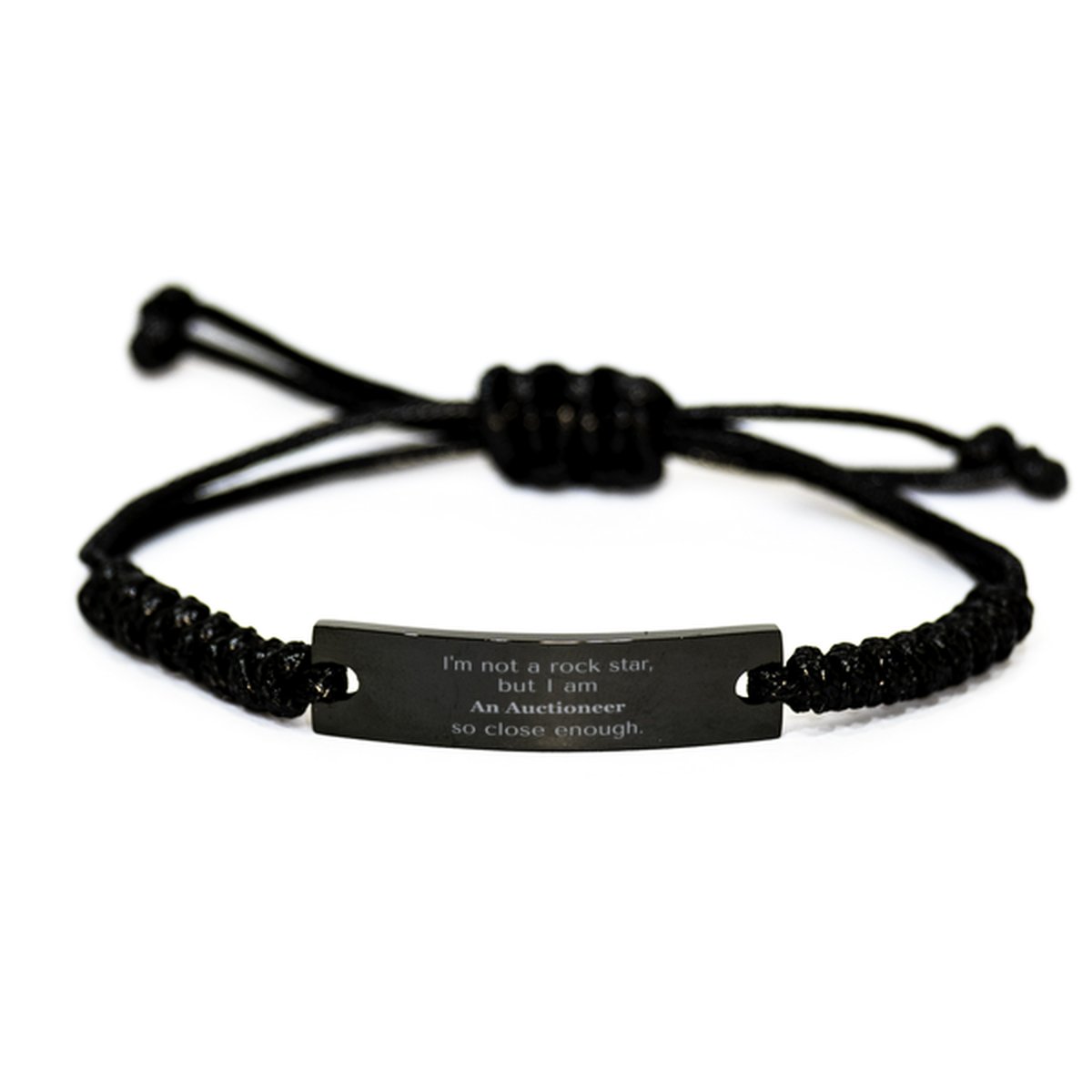 auctioneer black rope bracelet im not a rockstar but i am an auctioneer unique gift for auctioneer birthday christmas graduation