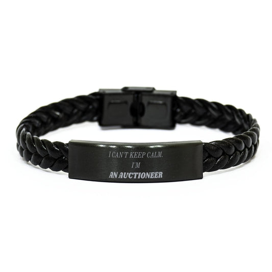 auctioneer braided leather bracelet i cant keep calm confidence birthday gift for auctioneer men and women