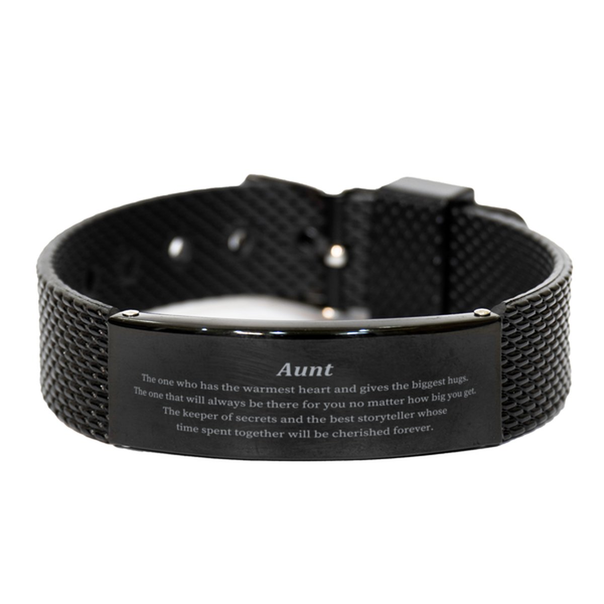 aunt black shark mesh bracelet the warmest heart cherished forever birthday gift for her