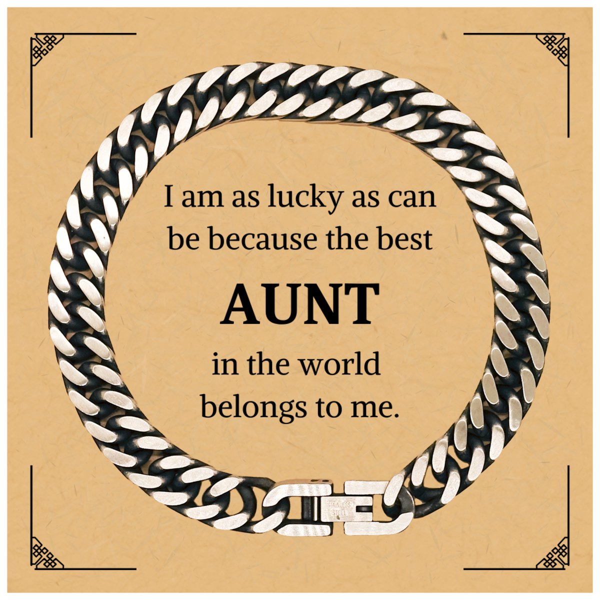 aunt cuban link chain bracelet i am lucky best aunt christmas gift for her