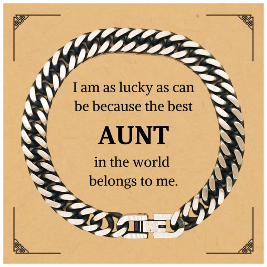 aunt cuban link chain bracelet i am lucky best aunt christmas gift for her