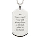aunt engraved silver dog tag you will always have a special place in my heart gift for birthday christmas veterans day unique and perfect present for auntie
