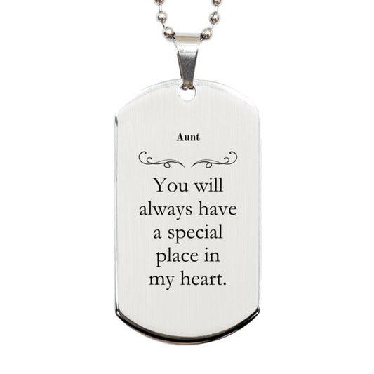 aunt engraved silver dog tag you will always have a special place in my heart gift for birthday christmas veterans day unique and perfect present for auntie