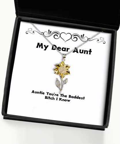 aunt gifts for auntie youre the baddest bitch i know funny aunt sunflower pendant necklace from