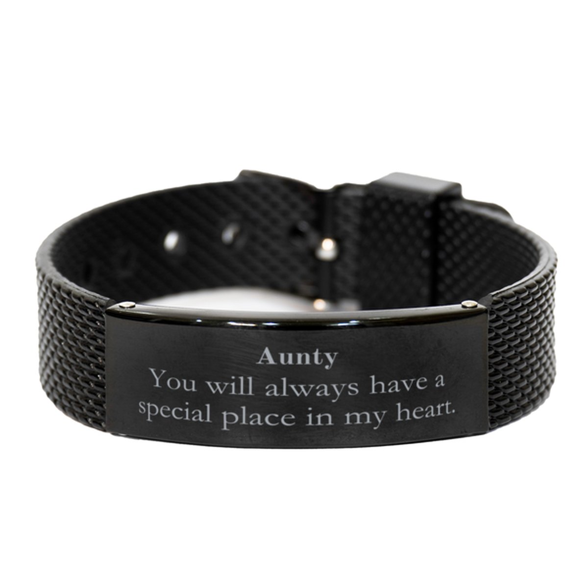 aunt personalized black shark mesh bracelet gift for her hope you will always have a special place in my heart birthday christmas jewelry for aunty