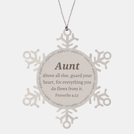 aunt snowflake ornament engraved with inspirational proverbs 4 23 gift for holidays and christmas