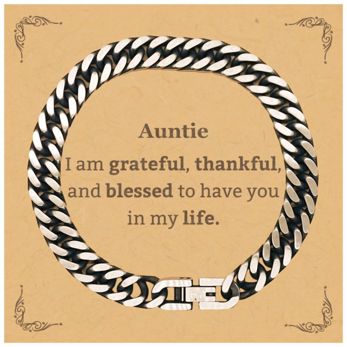 auntie appreciation gifts i am grateful thankful and blessed thank you cuban link chain bracelet for auntie birthday inspiration gifts for auntie