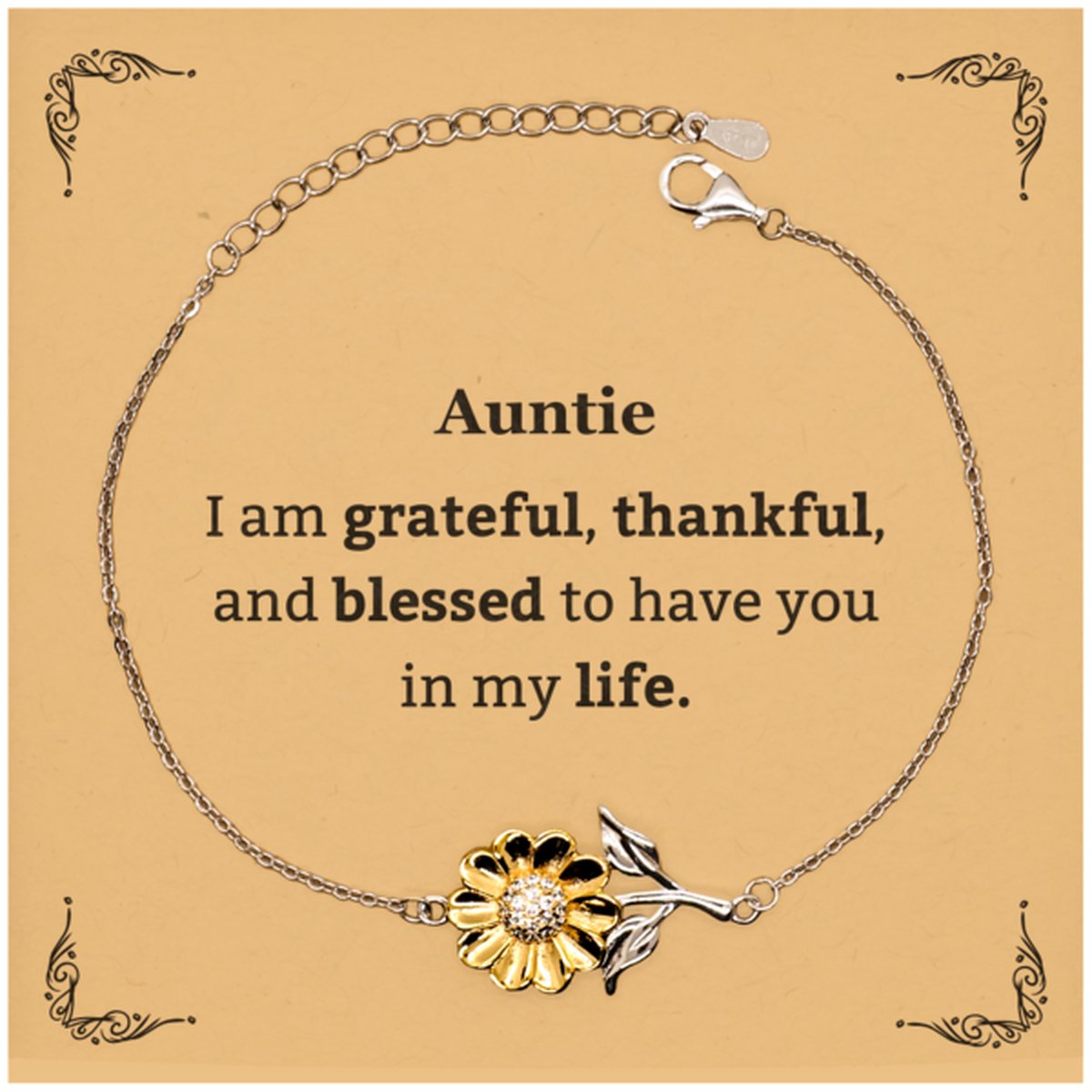 auntie appreciation gifts i am grateful thankful and blessed thank you sunflower bracelet for auntie birthday inspiration gifts for auntie