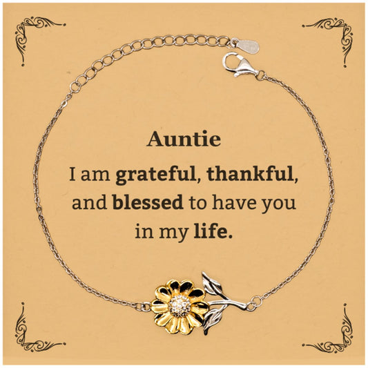 auntie appreciation gifts i am grateful thankful and blessed thank you sunflower bracelet for auntie birthday inspiration gifts for auntie