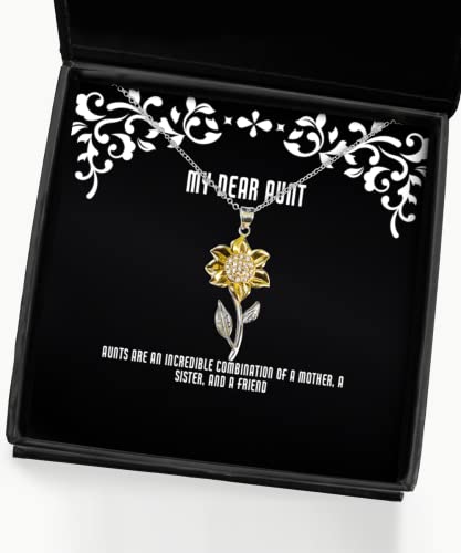 aunts are an incredible combination of a mother a sister and a friend sunflower pendant necklace aunt present from motivational for