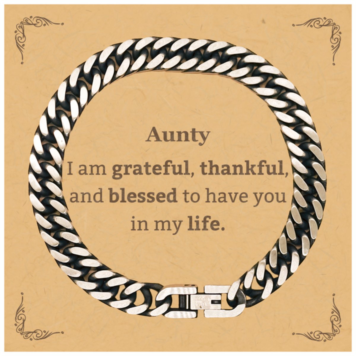 aunty appreciation gifts i am grateful thankful and blessed thank you cuban link chain bracelet for aunty birthday inspiration gifts for aunty