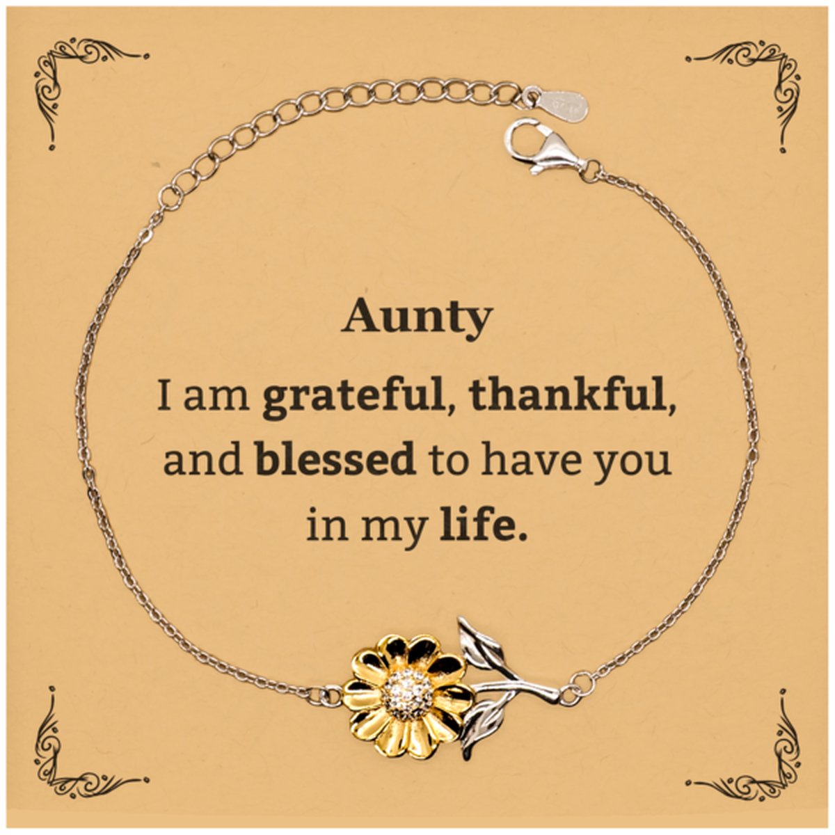 aunty appreciation gifts i am grateful thankful and blessed thank you sunflower bracelet for aunty birthday inspiration gifts for aunty