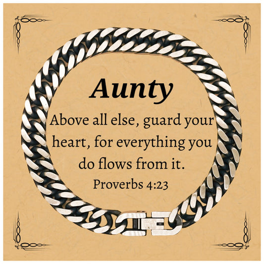 aunty cuban link chain bracelet guarding your heart with inspirational jewelry for birthday christmas and graduation gifts