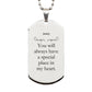 aunty engraved silver dog tag always special place heart gift