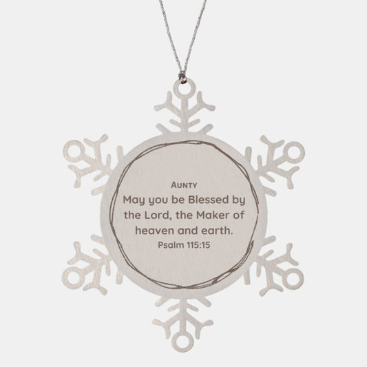 aunty snowflake ornament engraved with psalm 115 15 blessings for christmas holidays and special occasions unique gift for aunty inspirational snowflake ornament for aunty aunty christmas blessings with engraved snowflake ornament