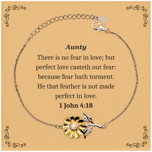 aunty sunflower bracelet inspirational love fear perfect confidence gift for her