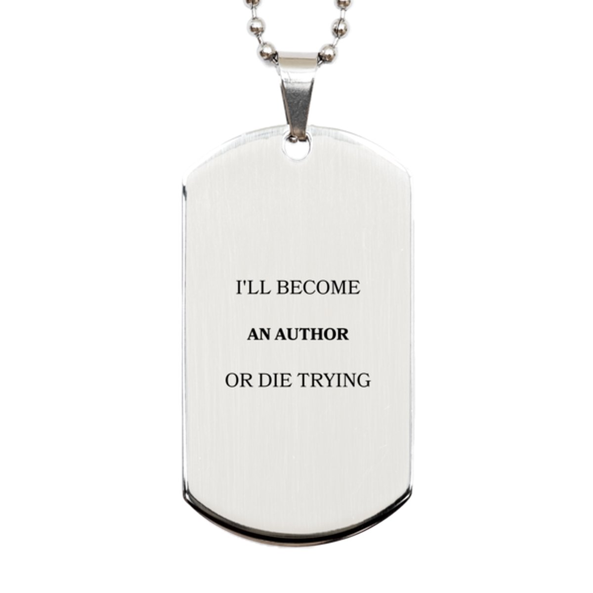 author inspirational engraved silver dog tag for confidence and hope on graduation and christmas