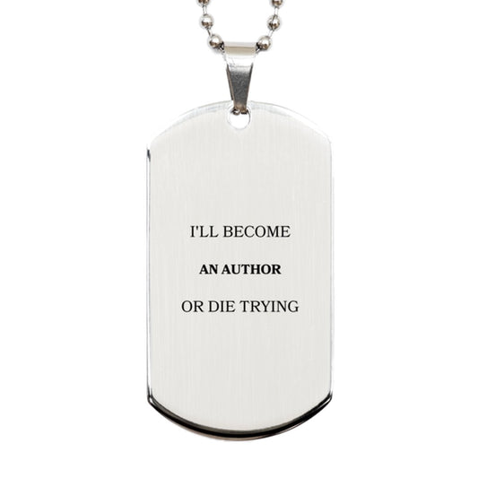 author inspirational engraved silver dog tag for confidence and hope on graduation and christmas