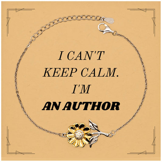 author sunflower bracelet unique engraved accessory for writers christmas and birthday gift with inspirational quote to boost confidence and creativity