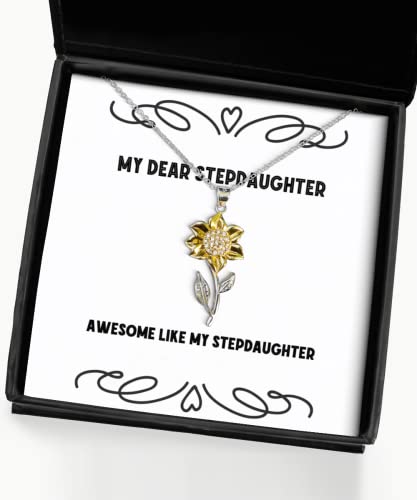 awesome like my stepdaughter sunflower pendant necklace stepdaughter present from dad perfect for daughter