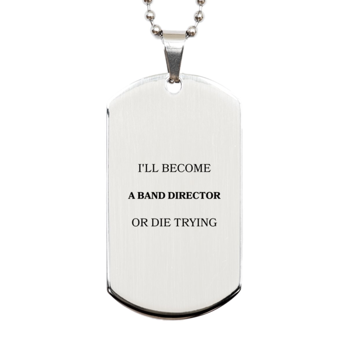 band director silver dog tag inspirational engraved pendant for music lovers on birthday christmas graduation im chasing my dream