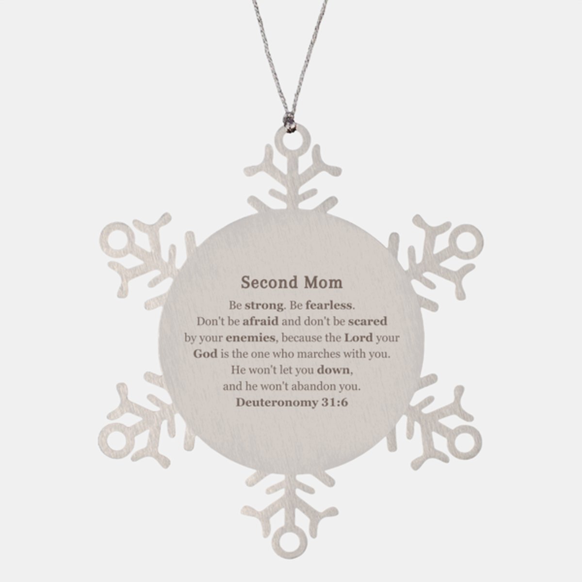 beautiful snowflake ornament for second mom be strong be fearless inspirational christmas gift for her