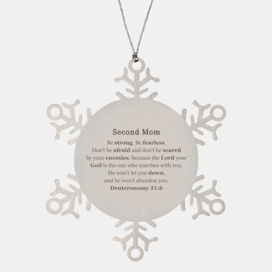 beautiful snowflake ornament for second mom be strong be fearless inspirational christmas gift for her