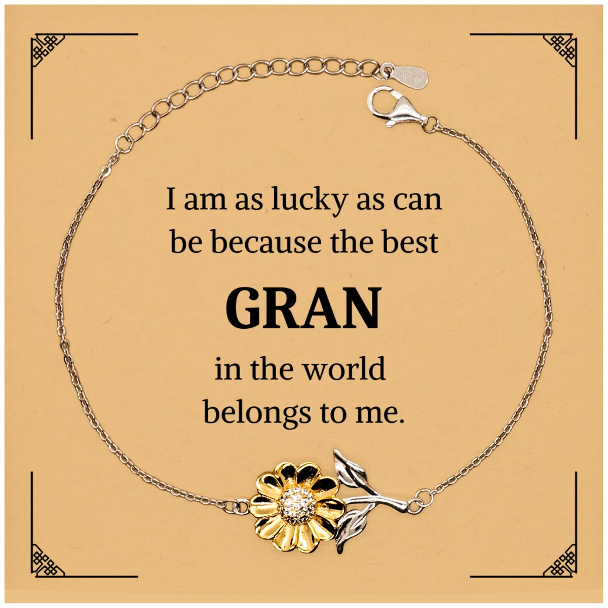 beautiful sunflower bracelet for gran best gran in the world thoughtful gift for birthday mothers day christmas engraved gift to show love and appreciation symbol of love for grandma