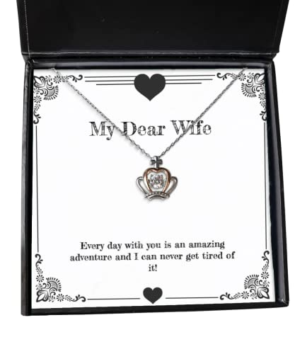 beautiful wife crown pendant necklace every day with you is an amazing adventure and i can present for wife useful from husband