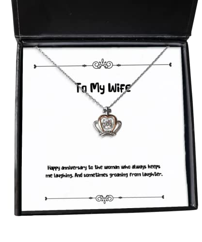 beautiful wife crown pendant necklace happy anniversary to the woman who always present for wife joke gifts from husband
