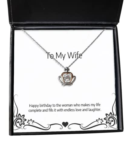 beautiful wife crown pendant necklace happy birthday to the woman who makes my life present for wife fun gifts from husband wedding from husband birthday gifts from husband