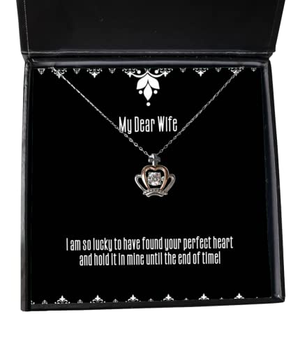 beautiful wife crown pendant necklace i am so lucky to have found your perfect heart and hold fancy gifts for wife valentines day gifts