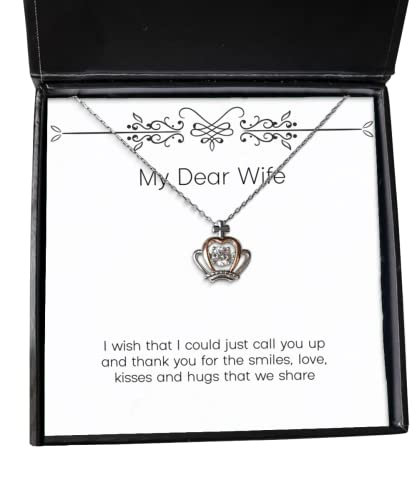 beautiful wife crown pendant necklace i wish that i could just call you up and thank you for present for wife new from husband