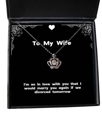 beautiful wife crown pendant necklace im so in love with you that i would marry you again if we present for wife cute from husband