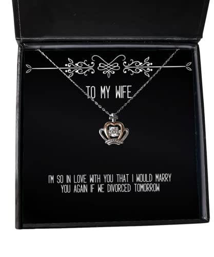 beautiful wife crown pendant necklace im so in love with you that i would marry you again if we present for wife new from husband