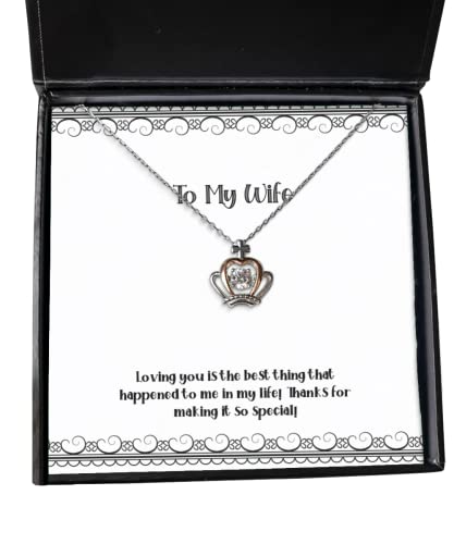 beautiful wife crown pendant necklace loving you is the best thing that happened to me in my life new for wife holiday